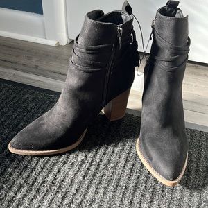 Black Suede like western bootie from Maurice’s - 7 NWT